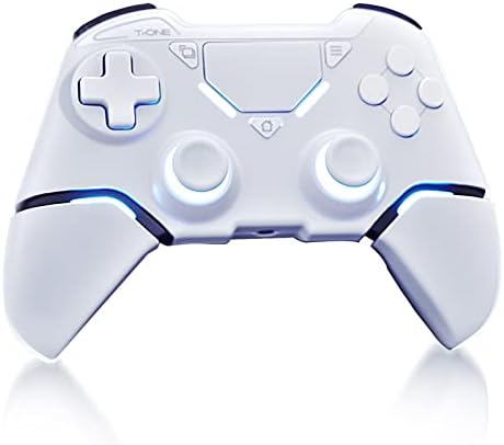 Manette sans Fil pour PS-4,Manettes PS-4 Joystick Gamepad pour PS-4/Pro/Slim avec Double Vibration/Gyroscopique Six Axes/Fonction Audio (Blanc) Fiche Technique et Prix au Maroc
