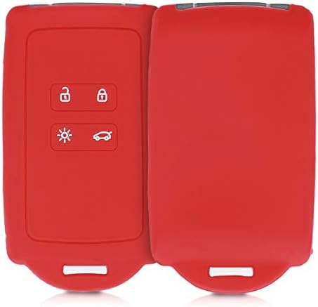 kwmobile Accessoire clé de Voiture Compatible avec Renault Smart Key 4-Bouton (Keyless Go Uniquement) - Coque en Silicone Souple avec Embout Porte-Clé - Rouge Fiche Technique et Prix au Maroc