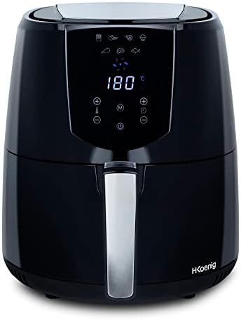 H.Koenig Friteuse électrique sans Huile FRY800 4L Multifonction Compacte Airfryer Air Chaud, Cuisson Saine, 7 programmes, Température réglable 80° à 200°C, Cuve Amovible Compatible Lave-Vaisselle Avis, Fiche Technique et Prix au Maroc