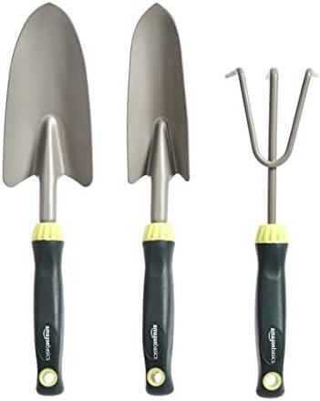 Amazon Basics Ensemble de 3 outils de jardinage avec une truelle, un transplantoir manuel et un plantoir manuel Avis, Fiche Technique et Prix au Maroc