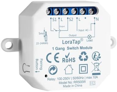 LoraTap Interrupteur WiFi Alexa Sans Fil, Va et Vient Parallèle, Récepteur 2500W 10A, Commutateur Connecté Intelligent, Commande à Distance Par Téléphone, Relais Compatible avec Google Home Avis, Fiche Technique et Prix au Maroc