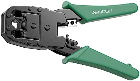 deleyCON Pince à Sertir pour Fiches Modulaires Fiches Western pour RJ11 RJ12 RJ45 Téléphone et Réseau Câble Lignes 6P4C 6P6C 8P8C 4P4C 4P2C Coupe-Câble Dénudeur - VertAvis,  Fiche Technique et Prix au Maroc