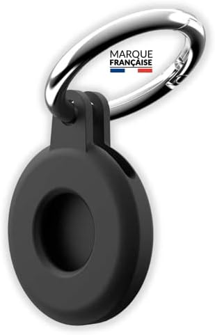 Coque Porte Clé/Clef Noir pour Apple Airtags ✯Marque FRANÇAISE✯ x1 Accessoire de Protection Airtag Housse Air Tag Traceur GPS Chien Vélo Tracker 1x Etui Porte Clef (Garantie) Avis, Fiche Technique et Prix au Maroc