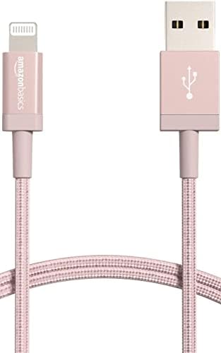 Amazon Basics Câble USB A vers Lightning en nylon tressé Chargeur certifié MFi pour iPhone Rose doré 0,9 m Fiche Technique et Prix au Maroc