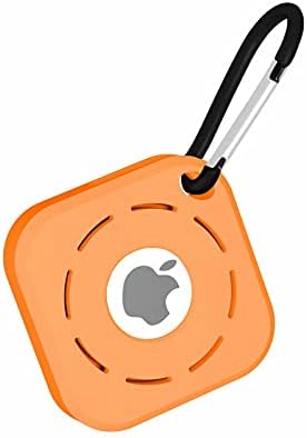 TingYR Coque pour AirTags Housse, avec Crochet Porte-clés, Sécurité et étui en Silicone Souple Anti-Perte.(Orange) Avis, Fiche Technique et Prix au Maroc