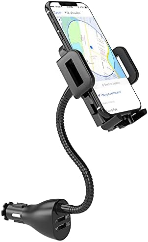 SOAIY Support Auto Universel 3 en 1 avec Fonction Dual USB Allume-Cigare QC 3,0 Alimentation Chargeur + Batterie de Voiture avec Affichage LED 3,1A 12/24V pour Smartphones iPhone, Samsung, Huawei Fiche Technique et Prix au Maroc