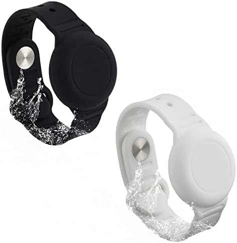 SAVITA 2pcs Bracelet pour Enfants pour AirTag, Étanche Bracelet Airtag Enfant Silicone Aînés Réglable Bracelet Airtag Anti-Perte Support Airtag Enfant pour Cacher le Traqueur GPS (Noir, Blanc) Avis, Fiche Technique et Prix au Maroc