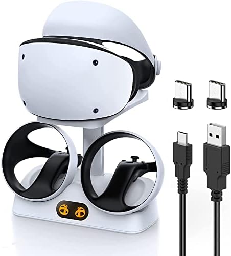 Station de charge compatible avec Playstation VR2 Sense, PS VR2 Station de charge avec support casque VR, station de charge rapide pour contrôleur PS VR2 avec lumière LED pour accessoires Sony PS VR2 Fiche Technique et Prix au Maroc