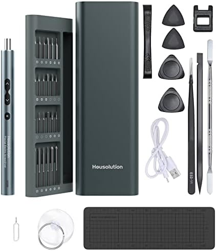 Housolution Ensenble de Mini Tournevis Électrique, 62 en 1 Tournevis Magnétique avec 48 Pièces Perceuses de Précision avec Lumière LED, Kit de Tournevis de Réparation pour Tablette Téléphone, GrisAvis,  Fiche Technique et Prix au Maroc