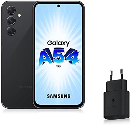 Samsung Galaxy A54 Smartphone Android 5G, 256 Go, Chargeur secteur rapide 25W inclus [Exclusivité Amazon], Smartphone déverrouillé, Noir, Version FR Fiche Technique et Prix au Maroc