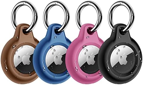Lanhiem Étuis pour Apple Airtag Protection Intégrale [IPX8 Étanche & Anti-Perte & Antichoc] en Couvercle TPU Solide Coque AirTags Porte Clé pour Sacs/Chat/Chien/etc [Lot de 4] Bleu/Rose/Noir/Marron Avis, Fiche Technique et Prix au Maroc