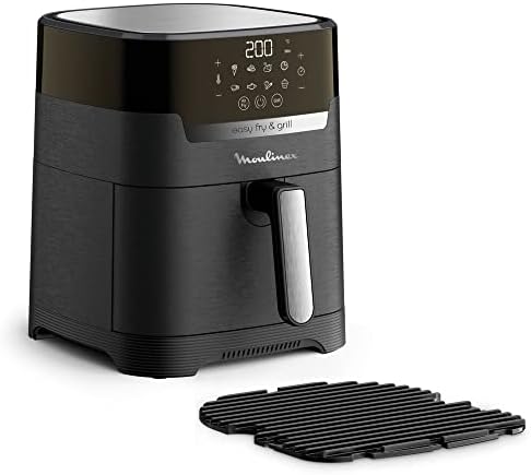 Moulinex Friteuse sans huile XL + gril, 4,2 L, 6 personnes, 8 programmes, Température réglable, Timer, Air fryer, Frites, Grillades, Poulet rôti, Easy Fry & Grill Digital 2-en-1 EZ505810 Avis, Fiche Technique et Prix au Maroc