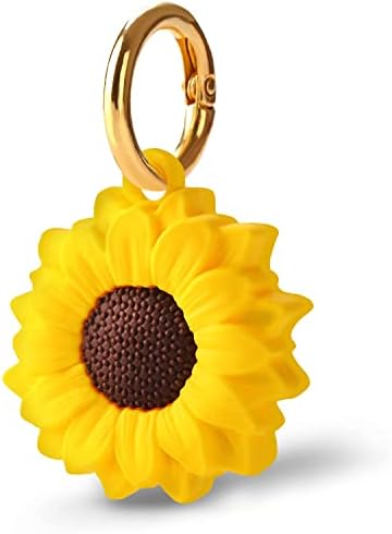 GOLLEY Compatible with AirTag Case Keychain，Apple Air Tag Case ,Airtag Holder, Silicone Protective Case Secure Holder with AirTag Key Ring (Sunflower) Avis, Fiche Technique et Prix au Maroc