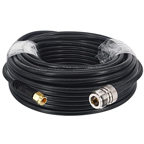 BOOBRIE 10M N Femelle à RP-SMA Mâle Câble coaxial RG58/U 50 Ohms Câble RP-SMA Mâle à Type N Femelle Connecteur N à RP-SMA Basse perte Câble d'extension pour WiFi 4G LTE LoRa Antenna Helium Hotspot Avis, Fiche Technique et Prix au Maroc