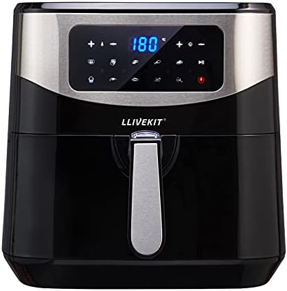 LLIVEKIT Friteuse sans Huile 7L XXL, 1800 W Air Fryer, Friteuse à Air Chaud avec Écran Tactile LED, 10 Réglages de Cuisson Préprogrammés, Thermostat Réglable et Contrôle du Temps, Noir Avis, Fiche Technique et Prix au Maroc
