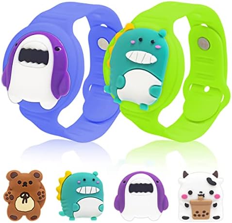 Airtag Lot de 2 bracelets pour enfants - Pour Apple Airtags - Cachés - Pour enfants - Pour le traqueur - Bleu et vert Avis, Fiche Technique et Prix au Maroc