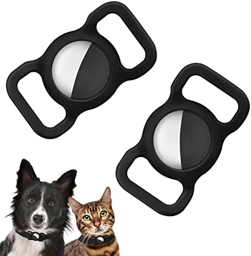 Ainiv Étui de Protection en Silicone pour Airtag, 2PCS Housse de Protection pour AirTags, Étui de Protection Étanche Anti-Perte, Porte-clés AirTag pour Collier de Chien et Chat de Compagnie (Noir) Avis, Fiche Technique et Prix au Maroc