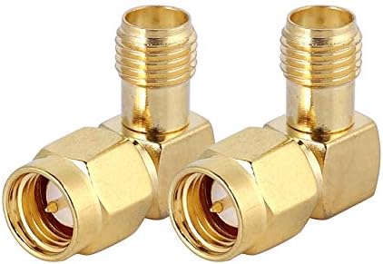 2 Pcs Adaptateur SMA Femelle vers SMA Mâle Angle Droit Convertisseur en Métal Connecteur Coaxial RF pour Applications RF, Antennes, Périphériques LAN sans fil, Câbles coaxiaux, Radio Wi-Fi etc. Avis, Fiche Technique et Prix au Maroc