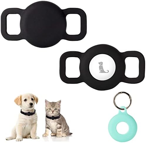 PuppyDoggy Lot de 2 Supports Airtag pour Collier de Chien et Chat, Airtag Case, Etui en Silicone Etanche, Résistant aux Rayures, Anti-Perte et 1 Paquet de Porte-Clés AirTag Case (Petit, Noir) Avis, Fiche Technique et Prix au Maroc