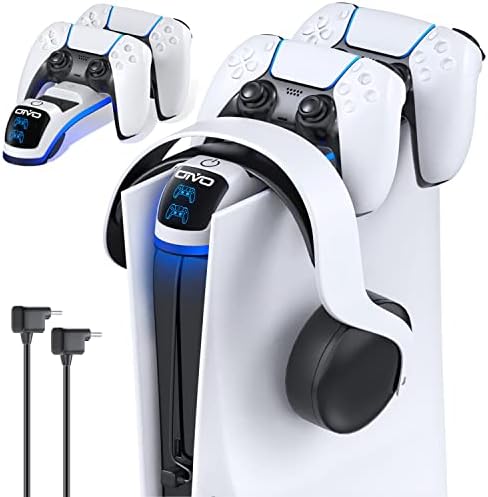 OIVO Chargeur Manette PS5, Station de Charge Rapide Tactile Compatible avec Sony Playstation 5, Double Chargeur PS5 Dualsense avec Support Casque Fiche Technique et Prix au Maroc