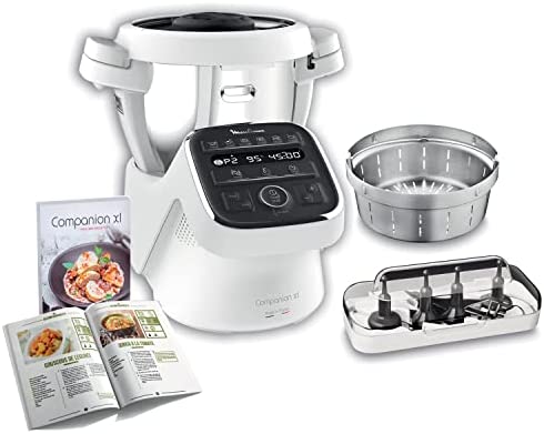 MOULINEX COMPANION XL Robot Cuiseur Multifonction Bol 4.5L 12 programmes auto Soupes Gaspacho Robot de Cuisine Batteur Mélangeur Hachoir Pétrin Cuisson Vapeur 1550W HF80CB10 Avis, Fiche Technique et Prix au Maroc