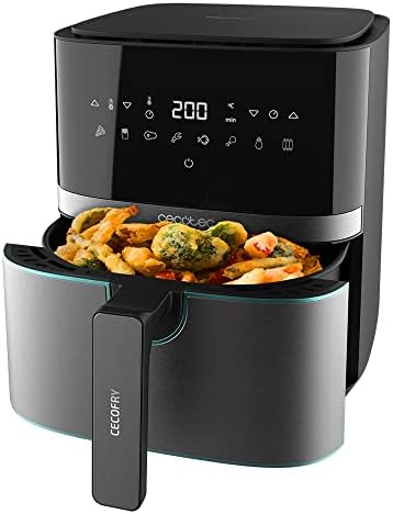 Cecotec Friteuse sans Huile 5,5 L Cecofry Full InoxBlack Pro 5500. 1600 W, Diététique, Numérique avec Finitions en Acier inoxydable, 5,5 L de capacité et technologie PerfectCook Avis, Fiche Technique et Prix au Maroc