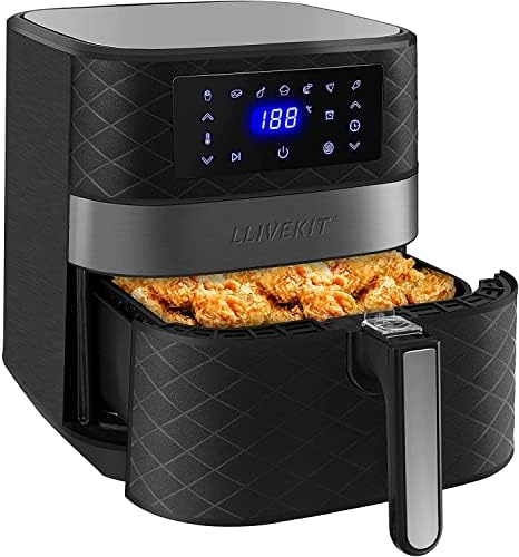 LLIVEKIT Friteuse sans Huile 5,5L XXL, 1700 W Air Fryer, Friteuse à Air Chaud avec Écran Tactile LED, 7 Réglages de Cuisson Préprogrammés, Thermostat Réglable et Contrôle du Temps, Noir Avis, Fiche Technique et Prix au Maroc