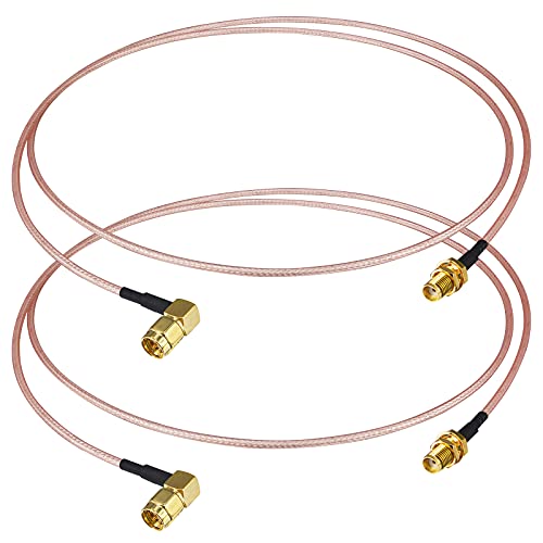 BOOBRIE 2 * Câble SMA RG316 1M SMA Mâle vers SMA Femelle Câble Coaxial à Angle Droit Câble d'antenne WiFi SMA à 90 Degrés Connecteur SMA Cloisonné pour Antennes Mobiles/Antennes WiFi Avis, Fiche Technique et Prix au Maroc