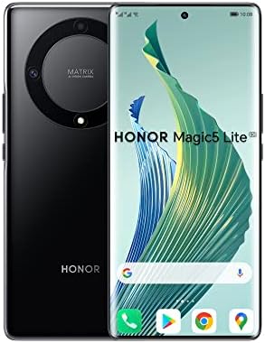 HONOR Magic5 Lite 5G Téléphone Portable, Smartphone Batterie 5100 mAh, Écran Incurvé AMOLED 120Hz, Fin et Léger, Triple Caméra 64MP, 8+256 Go, Dual SIM, Android 12, Noir Fiche Technique et Prix au Maroc