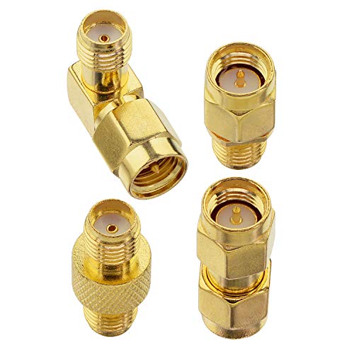 BOOBRIE 4PCS Kit Connecteur Coaxial SMA Adaptateur SMA Mâle SMA Femelle Connecteur SMA vers SMA Connecteur de Câble Antenne SMA pour Scanner Radio, Emetteur-Récepteur Radio Amateur, CB Radio,FPV Drone Avis, Fiche Technique et Prix au Maroc