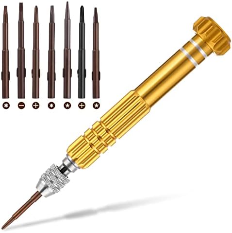 Grevosea 7-en-1 Mini-Tournevis Set Tournevis Multifonctionnel Fente Acier Allié Outil de Réparation Informatique Tournevis pour Smartphone Electronique Ordinateur Montre Lunettes(Or)Avis,  Fiche Technique et Prix au Maroc