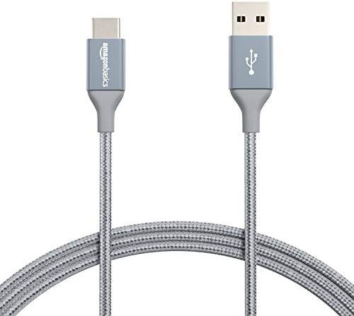 Amazon Basics - Câble de connexion, USB Type C vers USB Type A, norme USB 2.0, nylon à double tressage, 1,8 m, gris foncé Fiche Technique et Prix au Maroc