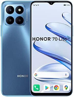 HONOR 70 Lite Smartphone 5G, 4 Go + 128 Go, écran FullView 6,5 Pouces 90 Hz, Triple caméra arrière 50 MP, Batterie Haute capacité 5000 mAh avec Android 12, Double SIM, Bleu océan Fiche Technique et Prix au Maroc