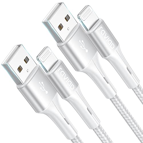 RAVIAD Câble iPhone [1m+1m/Lot de 2], Cable Chargeur iPhone Certifié MFi Câble Lightning avec Nylon Tressé Charge Rapide Compatible avec iPhone 14 13 12 11 Pro Max Mini XR XS X 8 7 6 Plus 5 SE 2020 Fiche Technique et Prix au Maroc