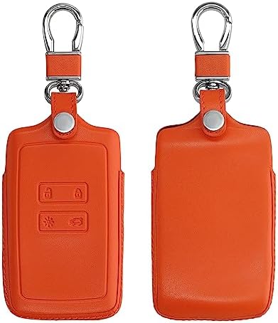 kwmobile Coque Compatible avec Renault Smart Key 4-Bouton (Keyless Go Uniquement) - Coque de clé de Voiture en Cuir véritable avec Anneau Porte-clés - Orange Fiche Technique et Prix au Maroc