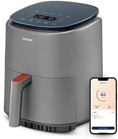 COSORI Lite Friteuse sans Huile intelligente Amazon Exclusivité 3,8L XL avec 140+ Recettes en Ligne, Air Fryer 1500W pour 2-3 Personnes , Friteuse à Air Chaud avec 7 Programmes, 75 à 230 °C, Gris Avis, Fiche Technique et Prix au Maroc