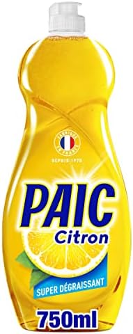 PAIC - Liquide Vaisselle Paic Citron Super Dégraissant - Nettoie - Dégraisse - Élimine les mauvaises odeurs - 750ml Avis, Fiche Technique et Prix au Maroc