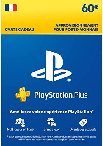 60€ Carte Cadeau PlayStation Store pour PlayStation Plus Essential | 12 Mois | PSN Compte Français [Code par Email] Fiche Technique et Prix au Maroc