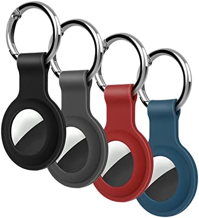 KOKOKA 4 Pièces Étui Protection Compatible avec Airtag, Airtag Housse Coque Keyring Tracker pour Votre Clé de Voiture, Votre Sac, Chien Laisse Et plus Encore, Black Dark Grey Burgundy Midnight Blue Avis, Fiche Technique et Prix au Maroc