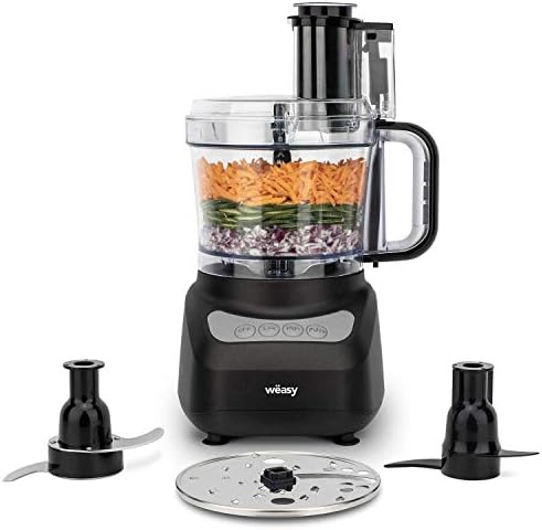 Wëasy CK490 Robot de cuisine Multifonction 1,8L Compact, Robot Culinaire Professionnel, Puissant, Fonctions préprogrammées: hâcher/émincer/broyer/pétrir/mélanger, 1 disque + 2 lames inox Avis, Fiche Technique et Prix au Maroc