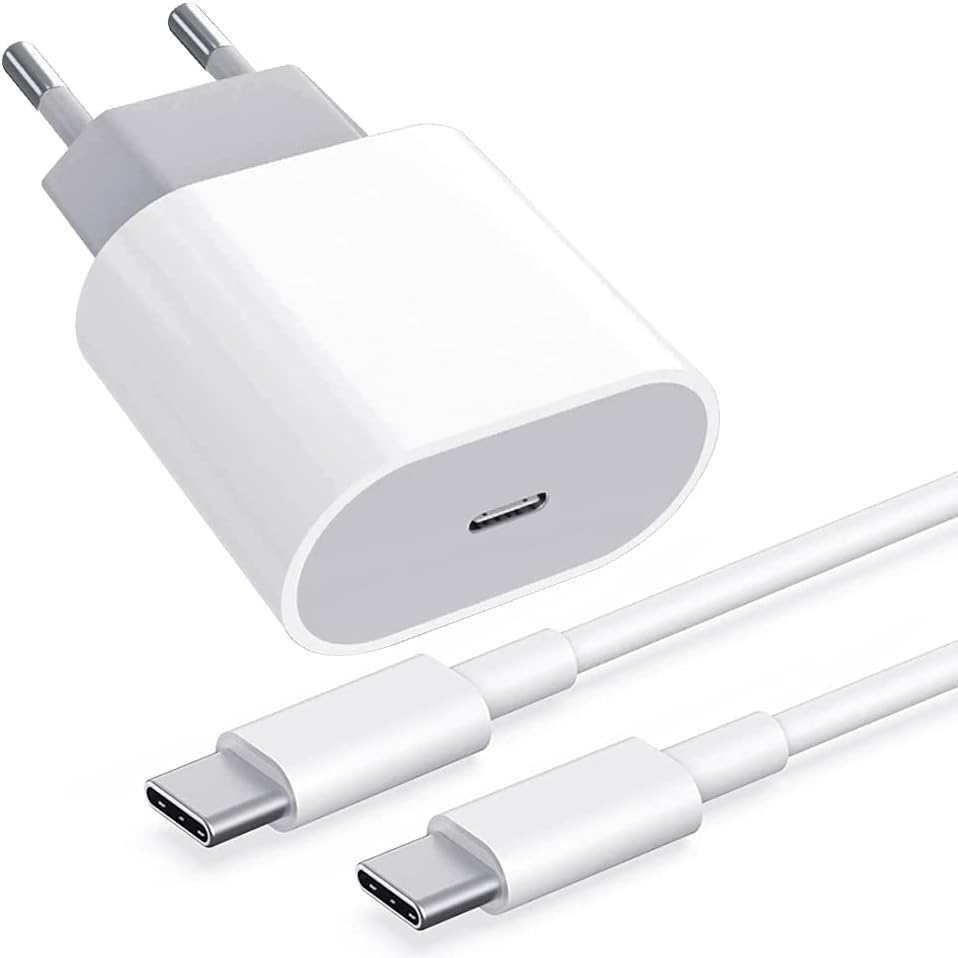 Chargeur pour iPad Pro, 20W Chargeur Rapide USB C et Câble USB C vers USB C 2M PD3.0 Prise Secteur Type C Mural Alimentation Adaptateur Compatible avec iPad Pro 12.9,iPad Pro 11,iPad Air 4,Galaxy/Note Fiche Technique et Prix au Maroc