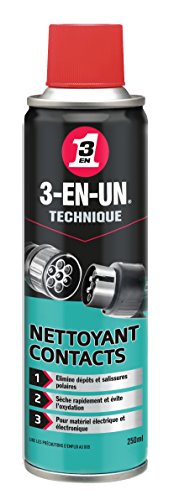 3-EN-UN Technique Nettoyant Contact Aérosol Action et séchage rapides Sans rinçage et sans résidus Compatible tous métaux, vinyles, plastiques et caoutchoucs 250 ML Fiche Technique et Prix au Maroc