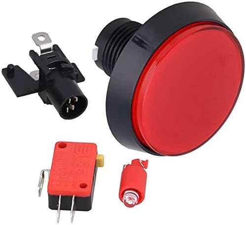 Bouton poussoir pour console de jeux - 12 V - LED - 60 mm - Rouge Fiche Technique et Prix au Maroc