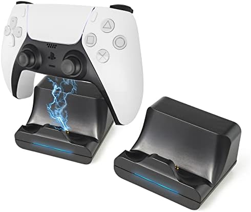 sciuU [2 pièces] Chargeur Compatible avec PS5 DualSense Controller, Station de Charge avec Câble USB Type C de 1m & Indicateur LED, Charger Dock Support Mural pour Manette Gamepad Playstation 5 Fiche Technique et Prix au Maroc