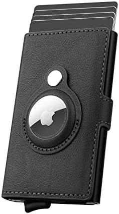 WALLFID Porte-Cartes de crédit AirTag Wallet pour Hommes, Porte-Cartes en Cuir RFID bloquant Le boîtier de Carte bancaire en métal Pop Up(Noir) Avis, Fiche Technique et Prix au Maroc