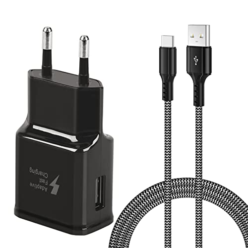 KAIMENGLONG Chargeur Rapide Fast Charge avec 2 m USB de Type C en Nylon pour Samsung Galaxy S22 S21 S21FE S21+ S20FE S20 S20 Ultra S10 S10e S9 S8/Note 20/10/9/8/A72 A71 A52 A53 5G F52, Google Pixel Fiche Technique et Prix au Maroc