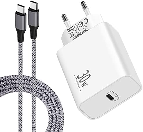 CREAPICO Chargeur USB C 30W avec Câble Type C 2m, Adaptateur Secteur avec PD3.0/PPS, Prise USB C, Embout Chargeur Rapide Compatible avec Samsung S23/S22/S21/Note20, Google Pixel 7/6, iPad, Switch Fiche Technique et Prix au Maroc