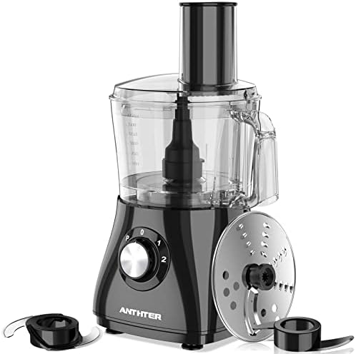 Anthter Robot de Cuisine Multifonction 1,5L Compact,Robot Culinaire Professionnel 500W,220V, Disque Réversible, Lames de Hachage et de Pâte Pour le Hachage, le Tranchage, la Boue et la Pâte, 2 Vitesse Avis, Fiche Technique et Prix au Maroc
