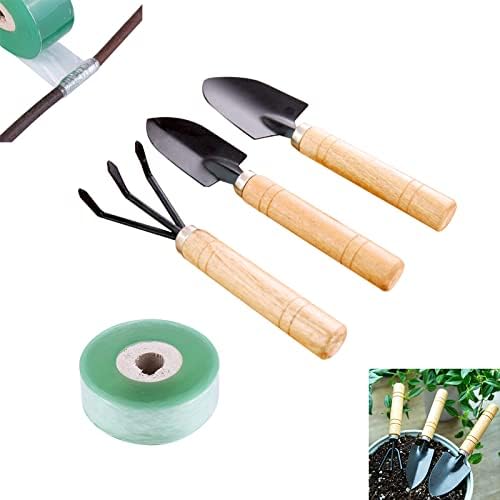 Mini Outils De Jardin Kit,Greffage Ruban,Pelle Jardinage Rateau,Film De Greffe,Kit De Plantation Miniature,Bande De Greffage,Ensemble De Jardinage pour Balcon,Auto Adhésif Greffe Film,Kiuiom Avis, Fiche Technique et Prix au Maroc