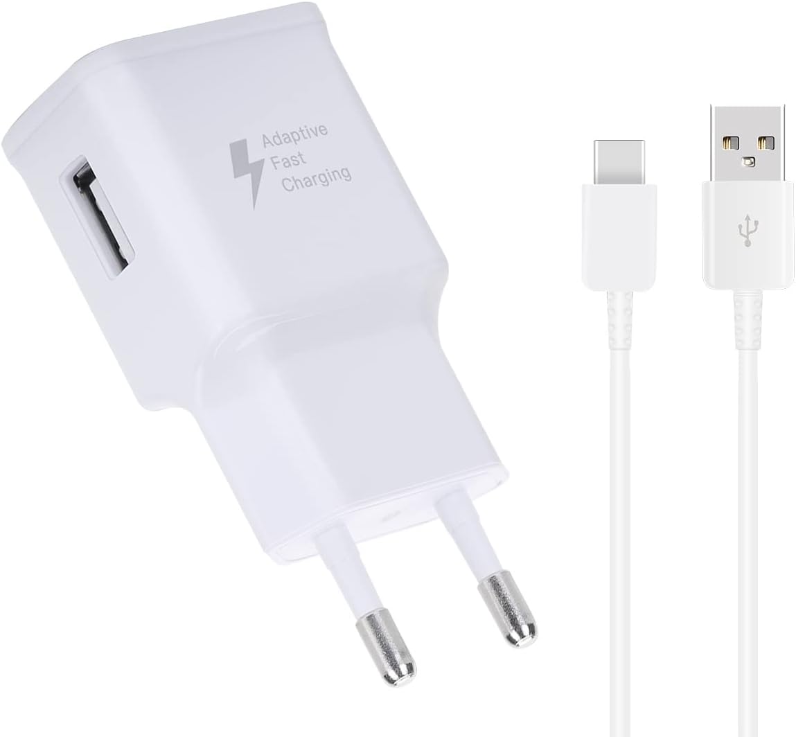 DBZYLN Chargeur + Câble 150cm Compatible avec Samsung Galaxy S10, S10 Plus, S10e, S9, S9 Plus, S8, S8 Puls, Note10, Note9, AFC Chargeur Rapide - Blanc Fiche Technique et Prix au Maroc